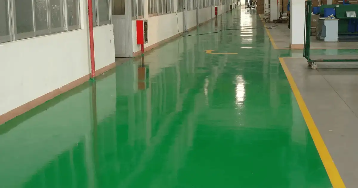 A factory floor professionally covered and marked with epoxy flooring in Fort Wayne, IN
